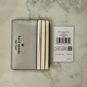 Kate Spade Silver and Cream Card Holder